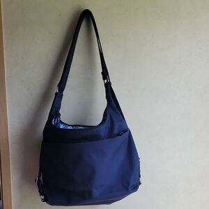 Vera Bradley womens Cotton Convertible Backpack Shoulder Handbag, Classic Navy
